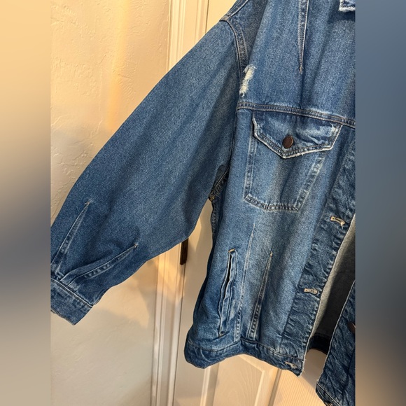 Free People We The Free All In Denim Jacket NWT Size XL - Picture 6 of 11